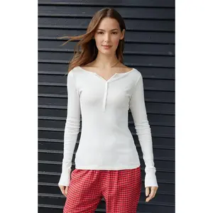John Galt Women's White Zelly Long Sleeve Top