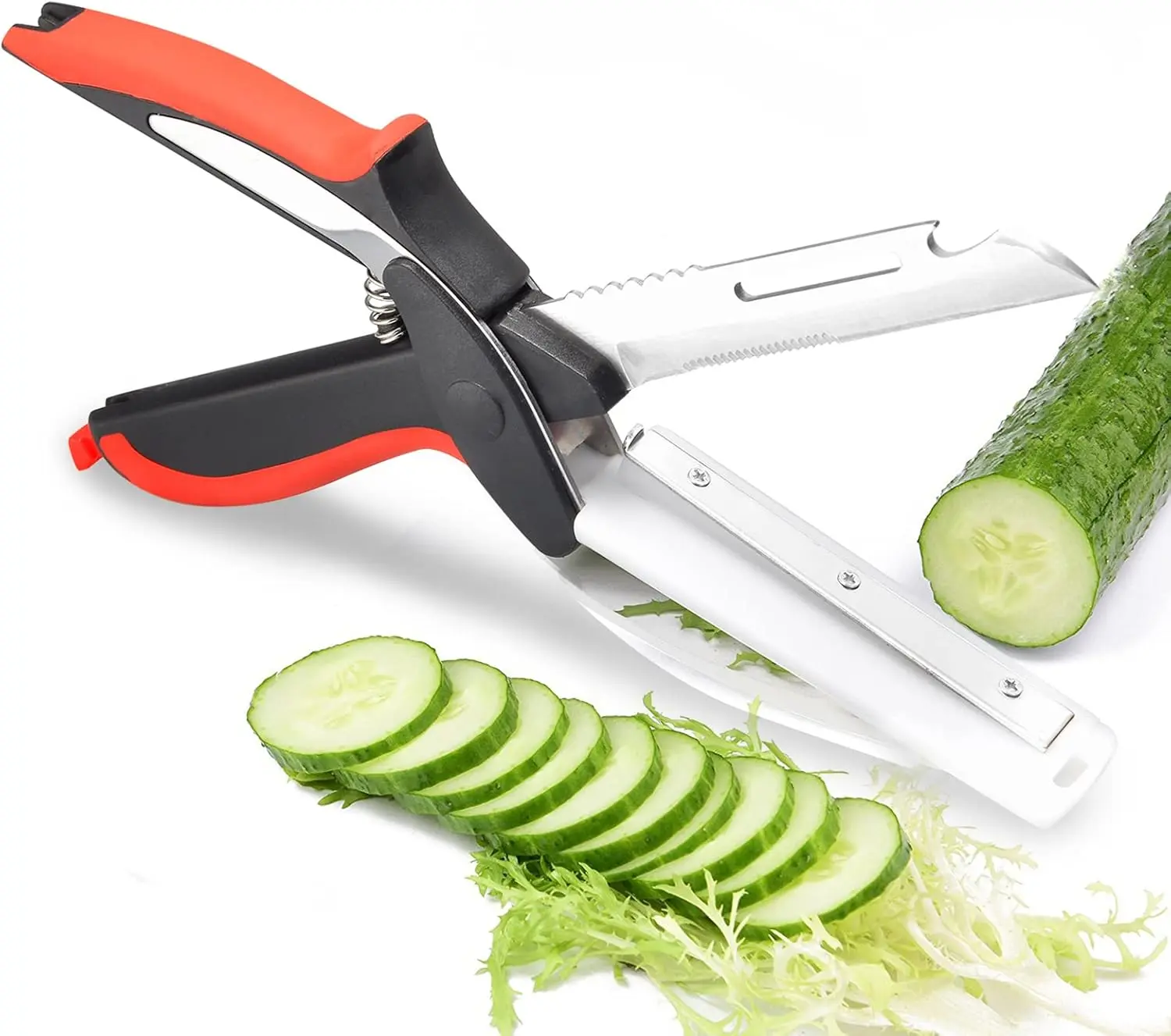 6-in-1 Upgraded Kitchen Scissors with Cutting Board (Gen 2) – Stainless Steel Food Shears with Safety Lock, Multipurpose Cutter for Meat, Vegetables, Cheese & Fruit backtoschool