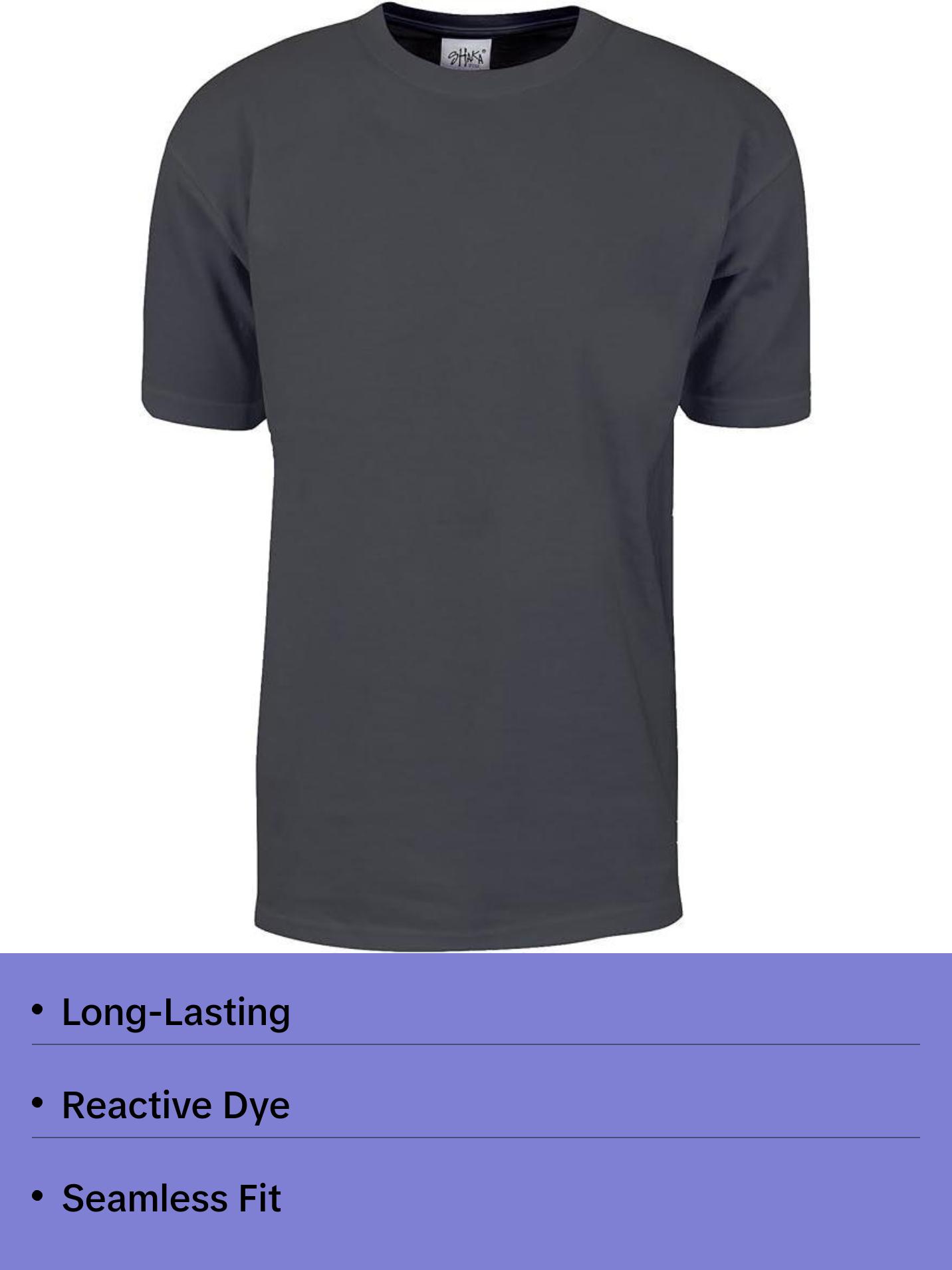 SHAKA WEAR SHMHSS Crewneck 7.5 Oz Heavyweight T-Shirt Short Sleeve Quality Classic Cotton Men's Vintage Shirt Ultra Soft Comfortable