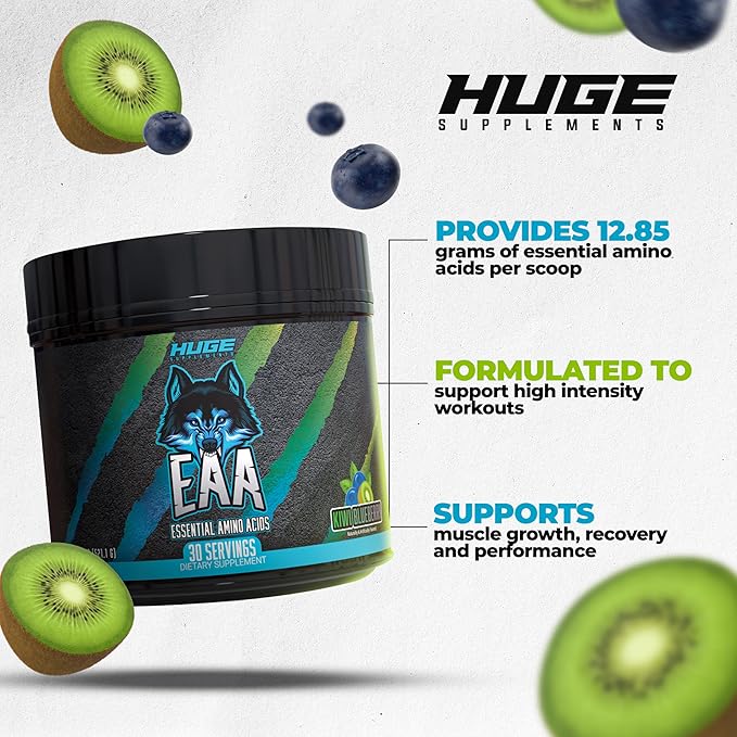 Huge EAA Supplement, Highest Dosed Essential Amino Acids Powder, 12.85g EAAs & 8g BCAAs Per Serving, Maximize Muscle Growth, Recovery & Performance