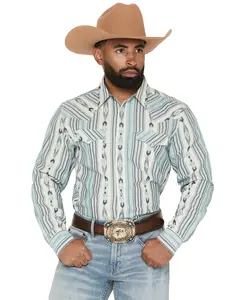 Cody James Men's Heath Southwestern Striped Long Sleeve Snap Stretch Western - Cjsp26w22-Bl