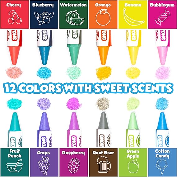 Tub Works 12-Pack Bath Crayons for Kids 3+, Non-Toxic, BPA-Free, Phthalate-Free, Washable Vivid Colors, Easy Grip for Wet-Dry Surfaces, Bath Time Art Supplies with Reusable Box for Children Development