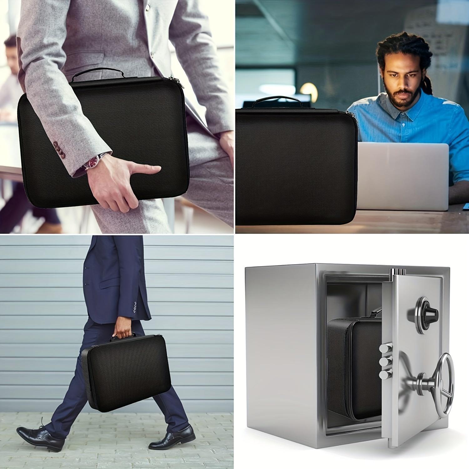 Portable Multi-Layer Document Storage Bag with Password Lock for Office and Travel Use, Water-Resistant Multi-Layer Fireproof Document Bag with Lock & Money Pouch