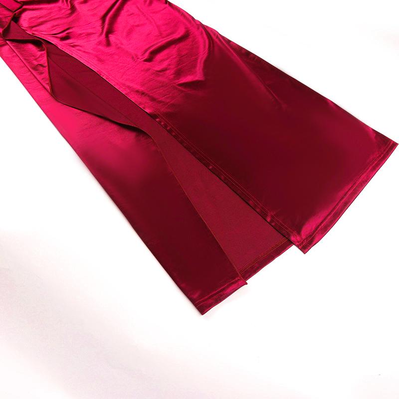 YL24531DGO-Womens Pleated Satin Evening Dress Elegant Split Maxi Formal Gown for Wedding Guest Prom Season Sexy Spring Party and Summer Gala