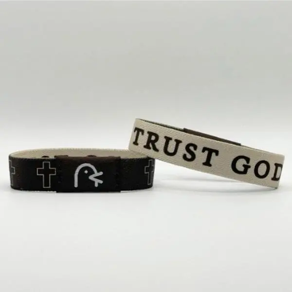 In God We Trust Inspirational Bracelet with Cross and Fish Symbol for Faith and Belief
