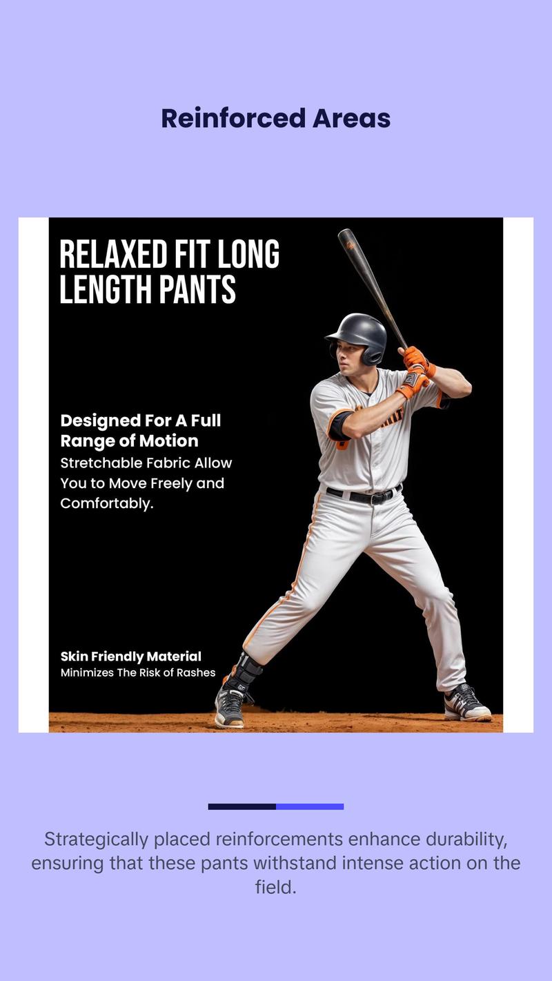 Proline Adult Full Length Baseball Pants with Stripes (White) Fabric Menswear Trouser Elastic