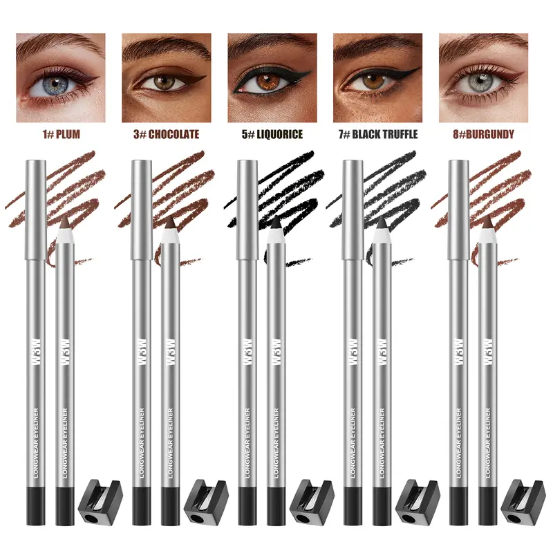 Deep Black Waterproof Eyeliner Pencil - 4g, Flawless Longwear, Smudge-Proof, Unscented, Cruelty-Free, BHT-Free, Transfer-Proof Cosmetic, Precise/Smokey Eye Looks, Waterline Use, Adults' Lipliner Alternative, 24-Month Durability