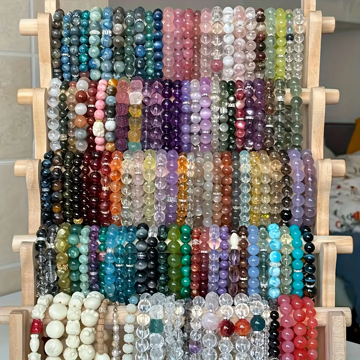 Women's 35pcs Ethnic Handmade Multicolored Crack Bead Set - Bracelets for Women, Charm Bracelet, Layering Arm Candy Accessories, Boho Party Gift, Year-Round Collectibles, Multicolored Mix, Crack Bead Look, Jewelry For Women, Accessories For Women