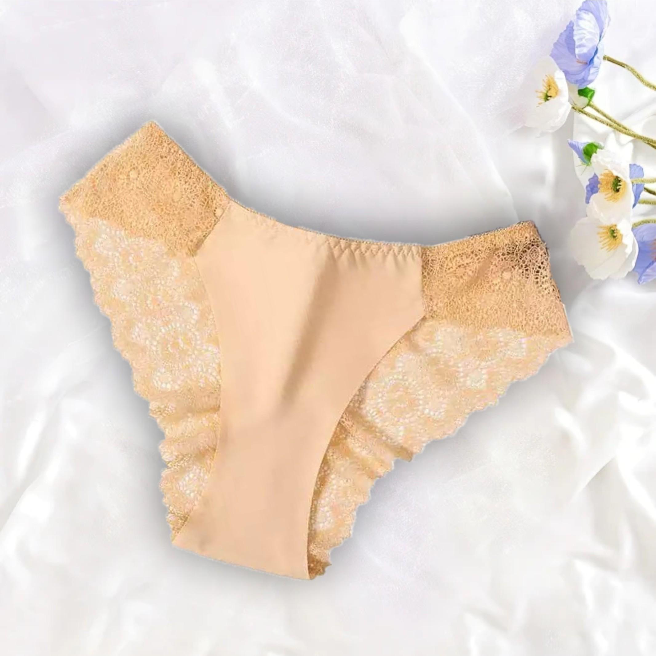 SeamlessLace Women's 6 PCS Contrast Lace Panty Set Assorted Colors Basic Minimalist Cotton Bikini Briefs Comfortable Everyday Lingerie Elegance Pieces Suit Style Elegant Underwear Thongs Period Underwear Womenswear Chic Cute