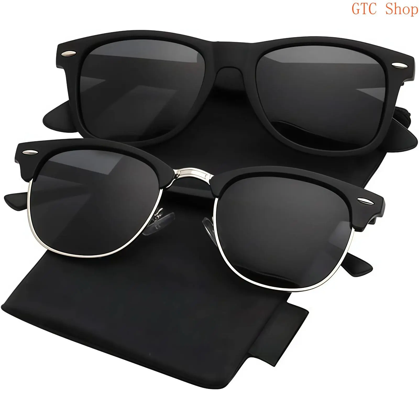 Unisex Semi-Rimless Polarized Sunglasses for Men & Women, UV Blocking Protective Driving Shades, Trendy Lightweight Fashion Eyewear Ideal for Beach Travel, Outdoor Activities & Daily Casual Wear, Sunglasses For Women, Men's Sunglasses