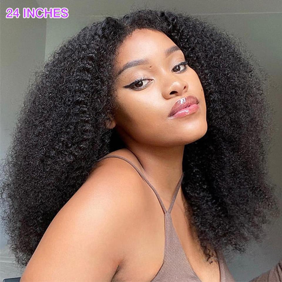 4C Kinky Edge Hairline Afro Kinky Curly Wigs Pre Cut 8x5 HD Lace Human Hair Glueless Wig Pre Bleached 4C Hairline Looks Like It Grows Out of Your Scalp ##TikTokShopBlackFriday
