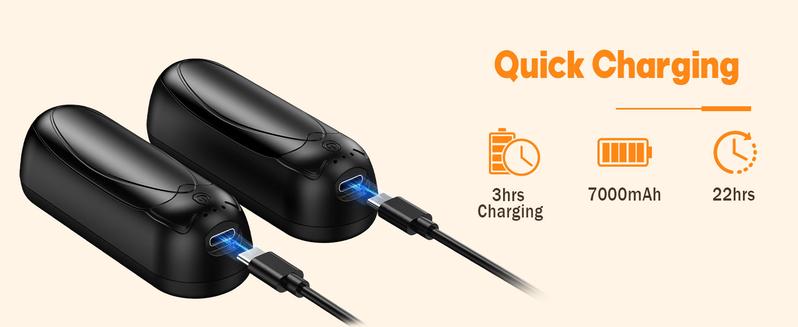 Hand Warmers Rechargeable 2 Pack, 2025 Upgraded Electric Portable Hand Warmers 7000mAh Electric Portable Pocket Heater with 3 Levels Warmth, Gift for Women Men