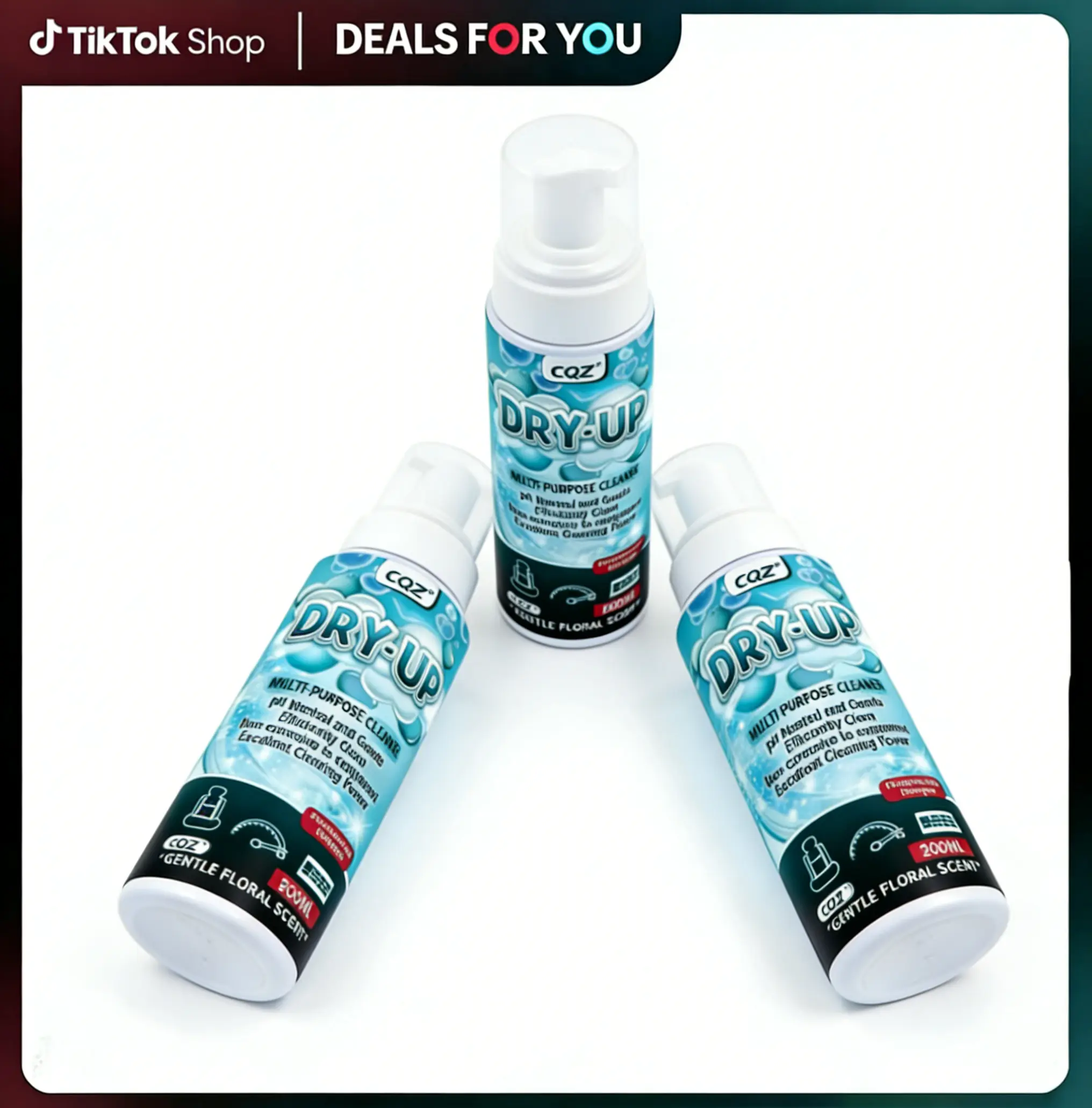 Multi-Purpose Foam Cleaner, pHNeutral WaterlessDeepCleaning Foam for Shoes,Car Interior & Home,Gentle FloralScent (200ml)