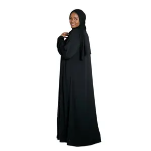 Malika Elegant Opened Abaya with Premium Soft Fabric Kimono One Piece Abaya for Comfort and Style with a matching scarf