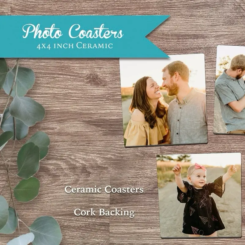 Personalized Coasters Custom Ceramic Photo Coasters 4x4 Inch with Cork Backing Customized Gift for Any Occasion