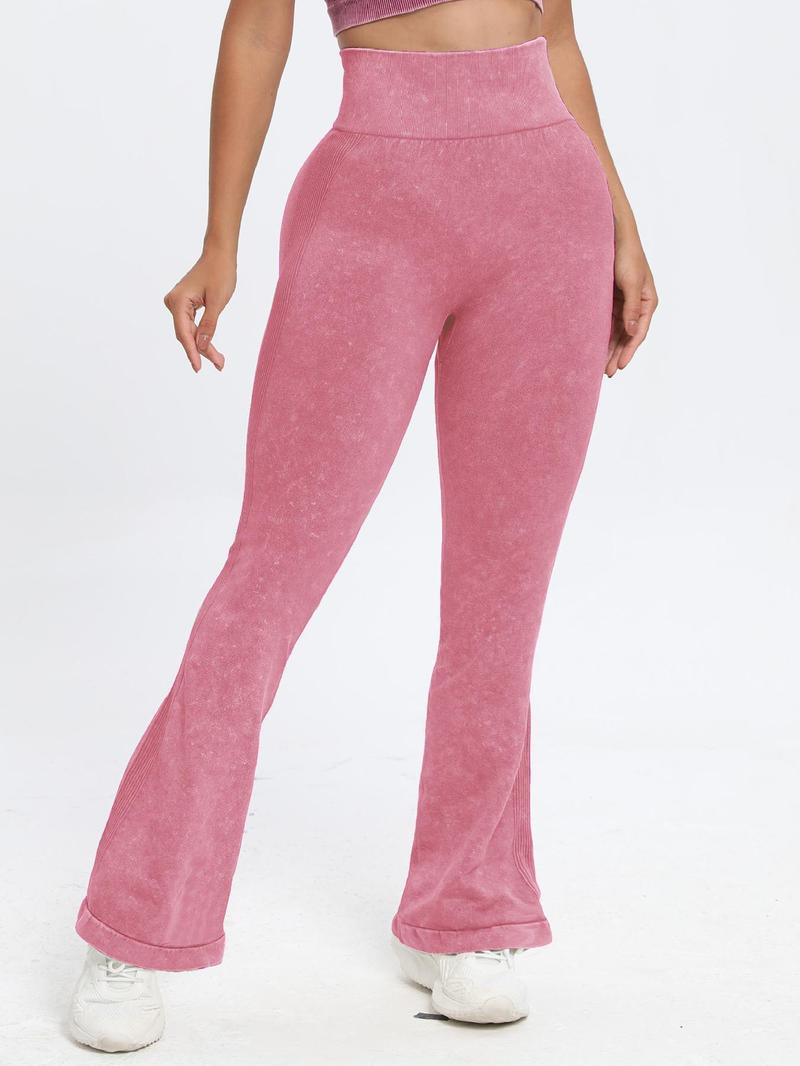 Women's Butt Lifting Flare Leggings Long Length Hidden Scrunch Athletic Outfit with Elastic Waist Yoga Pants for Gym & Casual Wear - Activewear Fitness