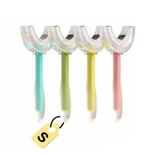 U-Shaped Toothbrush for Kids Ages 2-6， Soft Food-Grade Silicone for Sensitive Gums， 360° Teeth Cleaning
