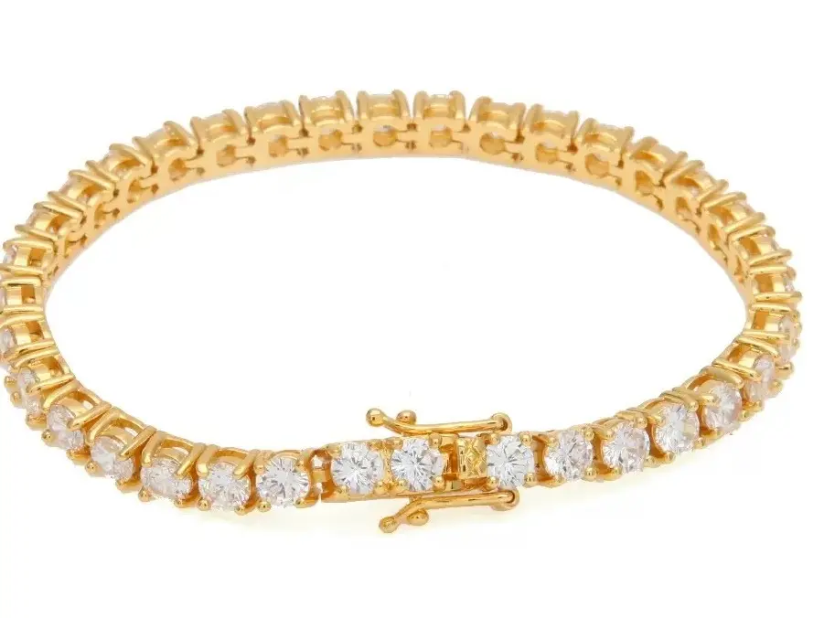 FK Unisex Hip Hop Tennis Chain Bracelet - 3mm, 4mm Artificial Gems Rhinestone Jewelry for INS Trend