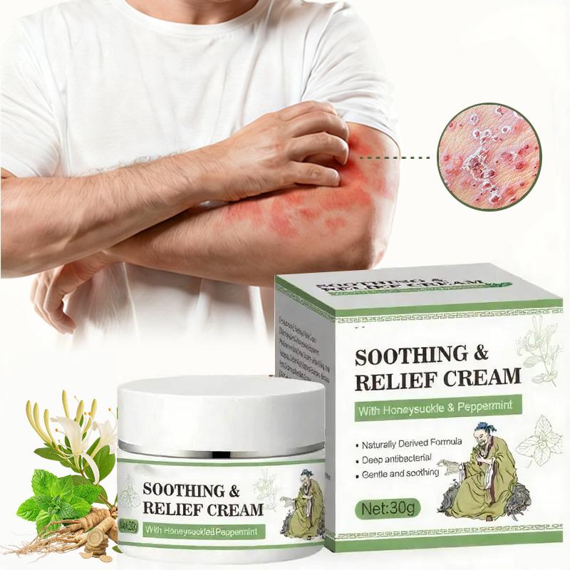 Soothing & Relief Cream for Eczema with 100% Natural Plant Extracts, Relief from Eczema & Blisters, Honeysuckle & Peppermint, Gift for Family and Friends, Gentle for All Ages, Quick-Relief Itch Soother, Moisturizes Dry & Sensitive Skin