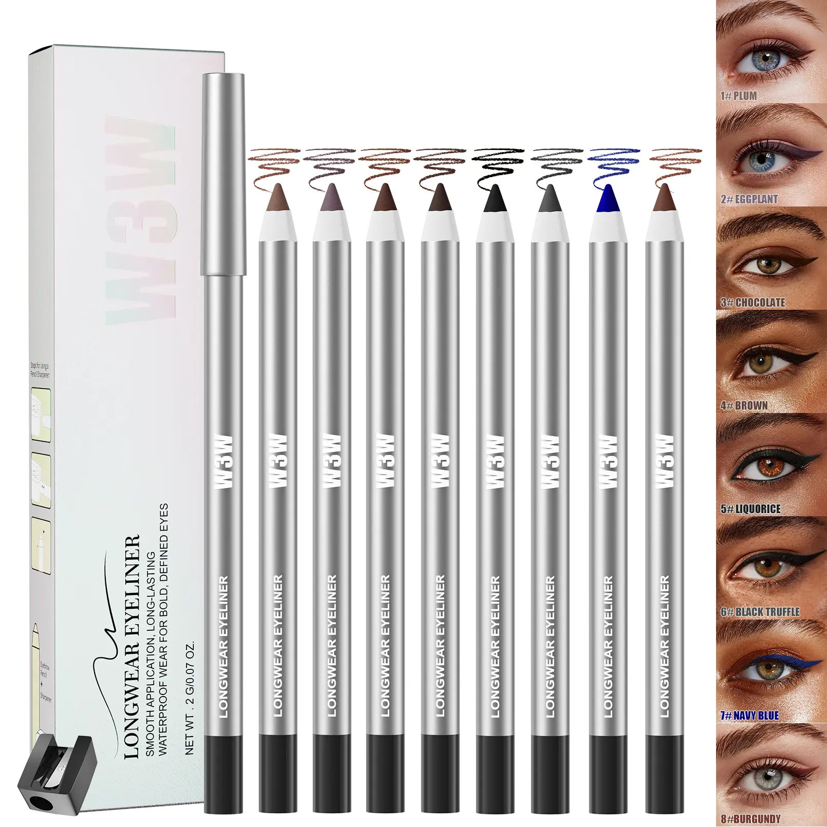 Gel Eyeliner Pencil, Ultra Smooth Creamy Glide Liner, Smudge Resistant Long Lasting Eyeliner for Precise Winged Cat Eye Makeup, Versatile Eye Pencil for Daily & Night Looks, Beginner Friendly Definer for Inner Outer Lash Line effortless waterproof