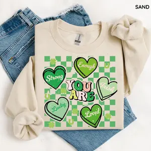 Retro St. Patrick's Day Teacher Sweatshirt, Lucky Charm Sweater, Trendy Shamrock Crewneck, Cute Teacher Gift,St. Paddy's Day Gift for Educators