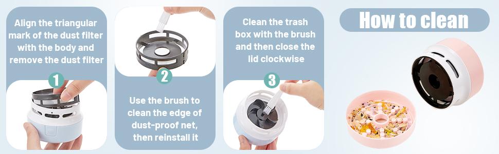 Desktop Vacuum Cleaner,Mini Table dust Sweeper Energy Saving,High Endurance up to 90 mins,Rotatable Design for Keyboard/Home/School/Office(Charging version)