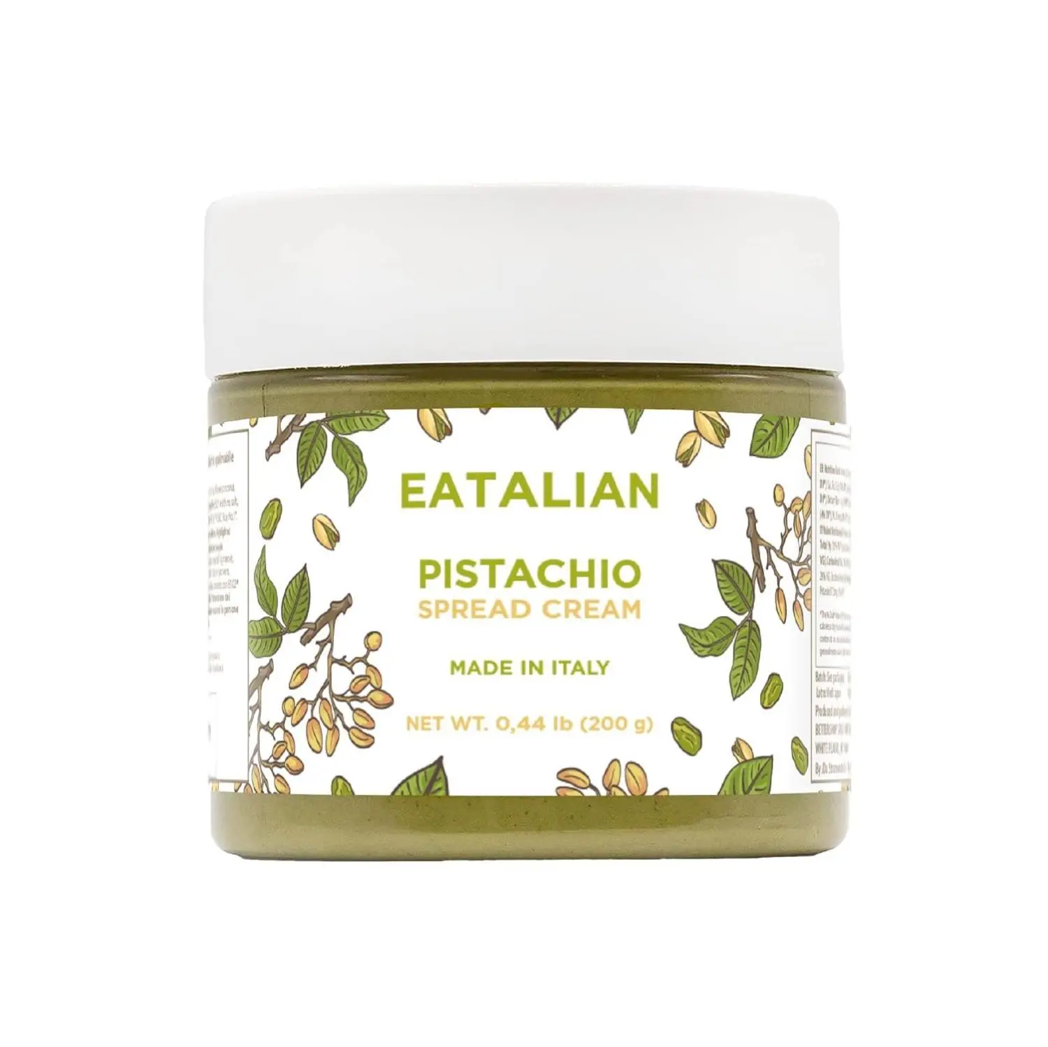 EATALIAN by AMZ BETTER Organic Pistachio Cream Spreadable Paste, 7oz/200gr, Sweet Unique Taste, Ideal for Bread, Cakes, Dubai Chocolate, Made in Italy
