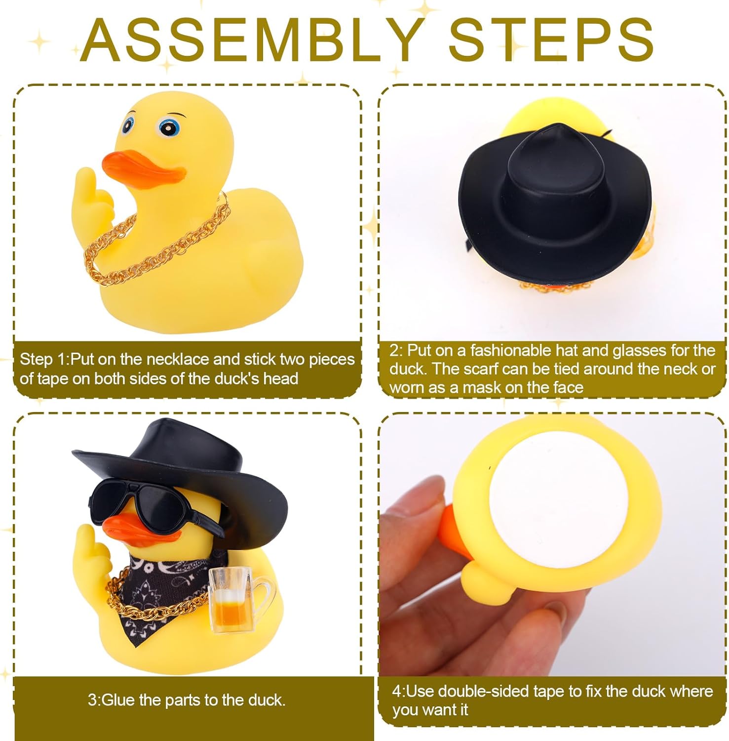 Cowboy Middle Finger Duck 5cm.Car duck interior Accessory.Jeep Ducks Quirky Decor Decoration