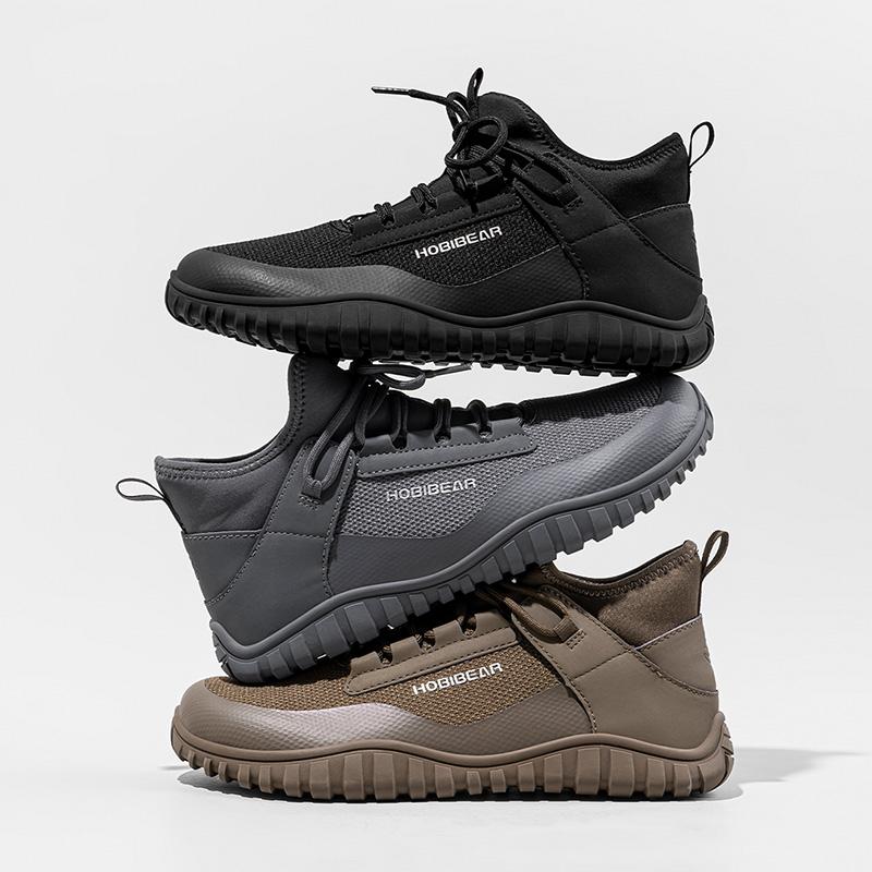 HOBIBEAR Wide Toe Wide Fit Fashion Couple Sneakers High Top Lightweight Slip-Resistant Outdoor Hiking Shoes