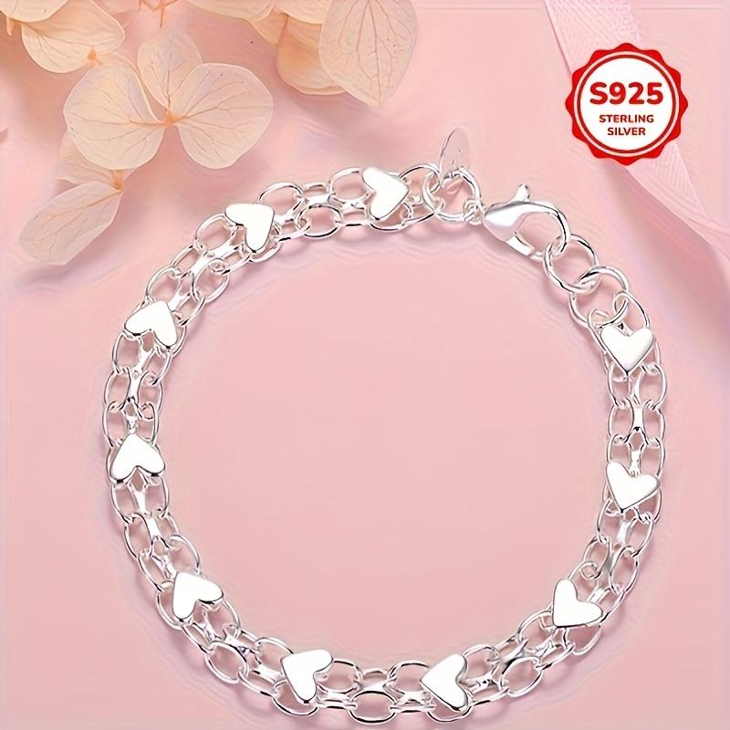 925 Sterling Silver Bracelet - Hypoallergenic, Durable & Perfect For Couples, Everyday Accessory|Boho Style|Hypoallergenic Bracelet bangle high  appearance  bracelet popular gift
