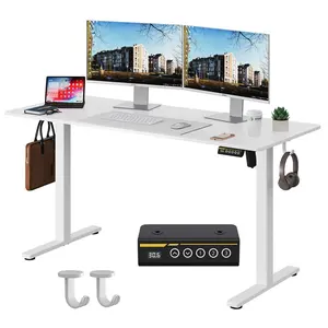 Electric Standing Desk, Height Adjustable Ergonomic Workstation with Memory Preset, T-Shaped Metal Bracket for Home Office, Sit Stand Desk with Anti-Collision System for Healthy Standing