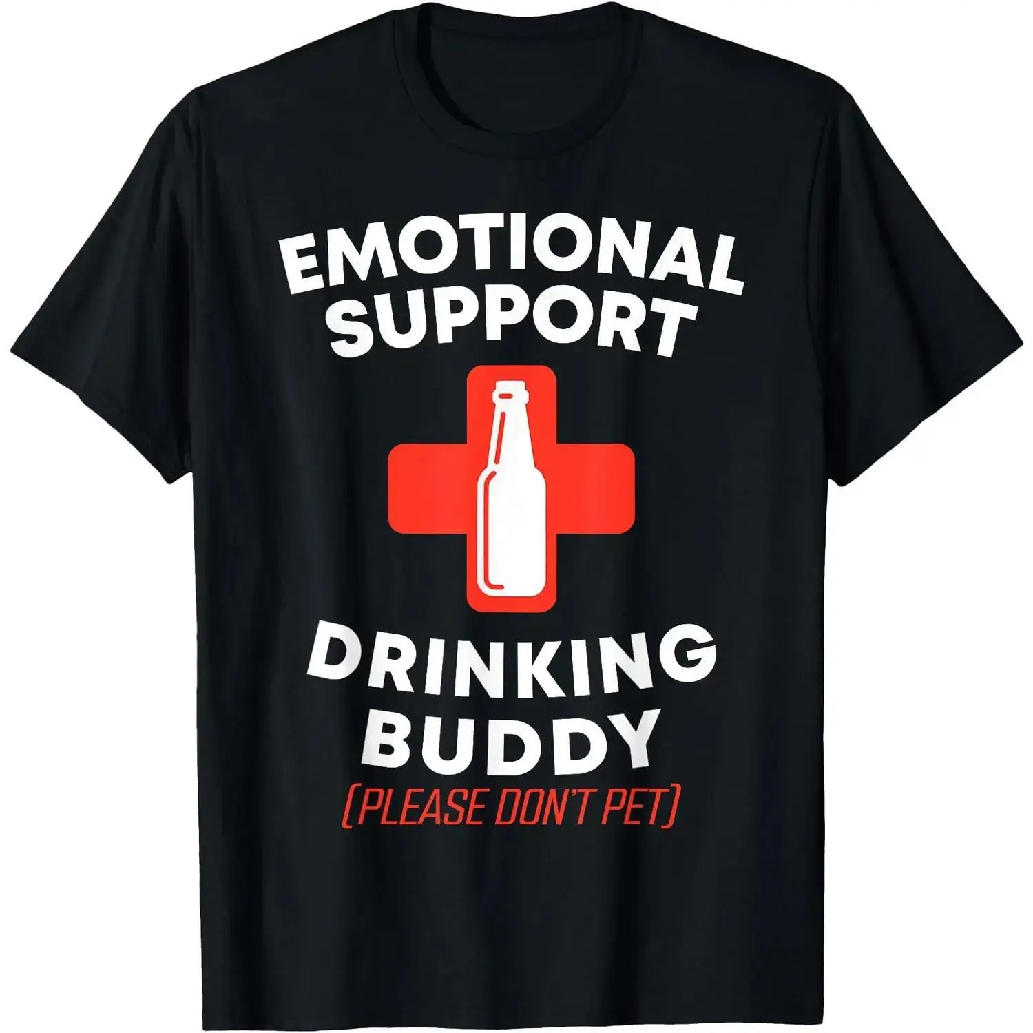 Menswear Graphic Sweatshirt - Funny Drinking Buddy Print Midweight Cotton Fleece Pullover, Casual Ribbed Crewneck Fitted Regular Fit Top, Digital Print, Machine Washable Men's Sports Outdoor Apparel