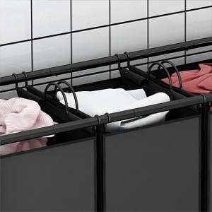 4 Bag Laundry Basket Sorter Cart with Storage Shelf Laundry Hamper with Rolling Wheels for Clothes Storage Laundry Organizer Large Capacity Multifunctional Household Metal Organizer