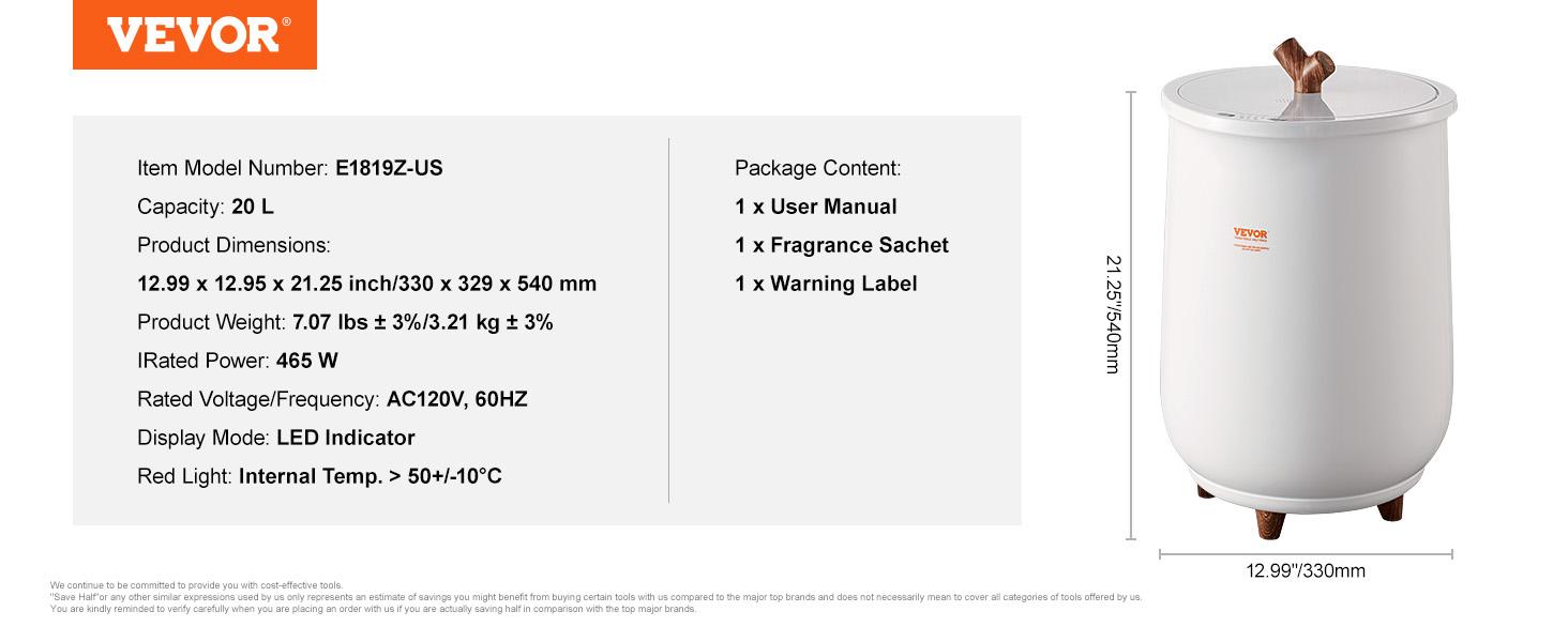 VEVOR Towel Warmer Bucket, TikTokShopBlackFriday, 20L Large Towel Warmer for Bathroom, Auto Shut Off Towel Heater with 4-Level Timer Fits up to Two 40"x70" Oversized Towels, Bathrobes, Blankets, ETL & FCC Certified