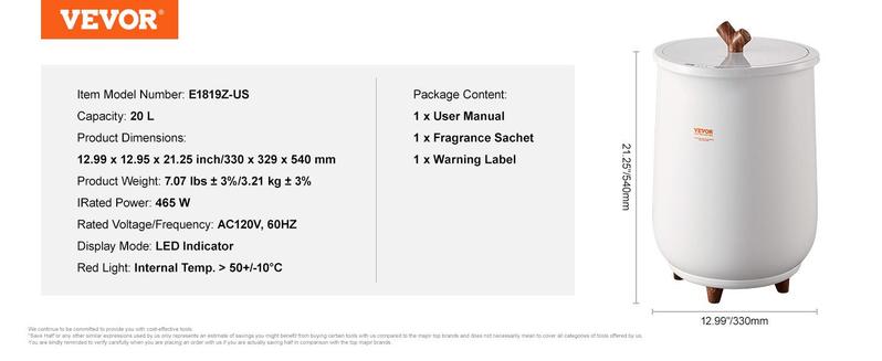 VEVOR Towel Warmer Bucket, TikTokShopBlackFriday, 20L Large Towel Warmer for Bathroom, Auto Shut Off Towel Heater with 4-Level Timer Fits up to Two 40"x70" Oversized Towels, Bathrobes, Blankets, ETL & FCC Certified