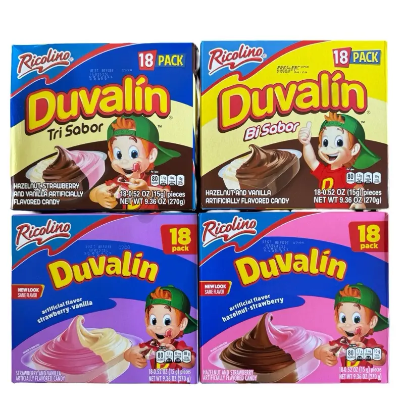 Duvalin Chochlate Mexicano 18 Pack - Chocolate Flavor Snack with Chocolate Fudge and Vanilla Flavor Options mexican snacks