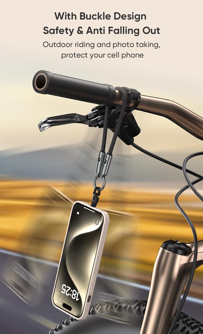 240W USB-C Fast Charging Phone Lanyard 7mm Nylon Crossbody Wrist Strap Lanyard Data Cable 2 in 1 Smartphone Cellphone Flexible Travel Charger