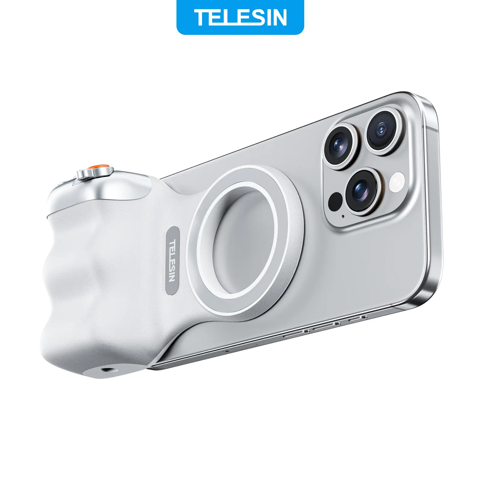 TELESIN Classic Coin Battery Power Magnetic Phone Grip with Detachable Wireless Shutter - DSLR-Style Handle, Camera Stabilizer, Photography Accessories for iPhone 17-12, Samsung, Android, Ideal for Travel, Hiking, Vlogs