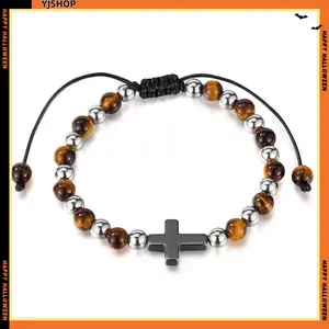 European and American fashion bracelets, stainless steel personalized cross spliced men's and women's bracelets