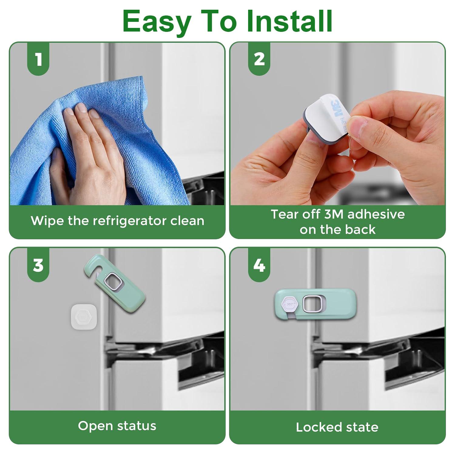 5Pack Child Proof Refrigerator Lock, Baby Proofing Cabinet Locks, oven lock child safety, fridge lock, for Fridge, Drawers, Dishwasher, Oven, Cupboard, Closet, Adhesive, No Tools Need