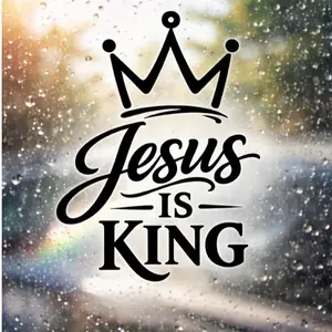 Jesus Is King Christian Car Window Sticker – Faith Decal Waterproof