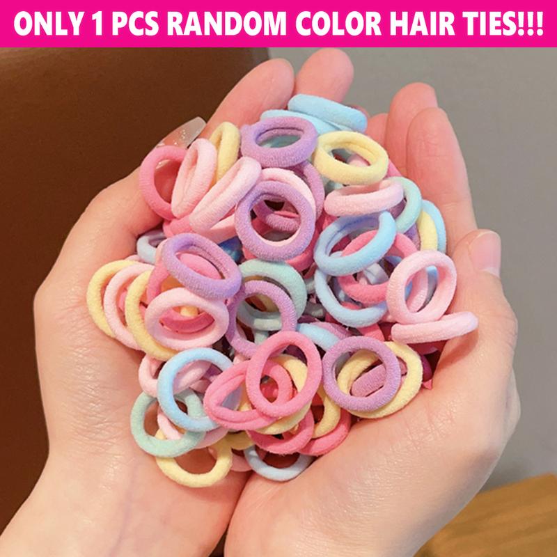 Ramdom Color 1pcs HOYOLS Seamless Hair Ties, Soft Cloth Fabric Black Hair Bands, Soft Large Ponytail Holder for women Hair Black Scrunchies Headbands Accessories for Women Girl 1.5 Inch