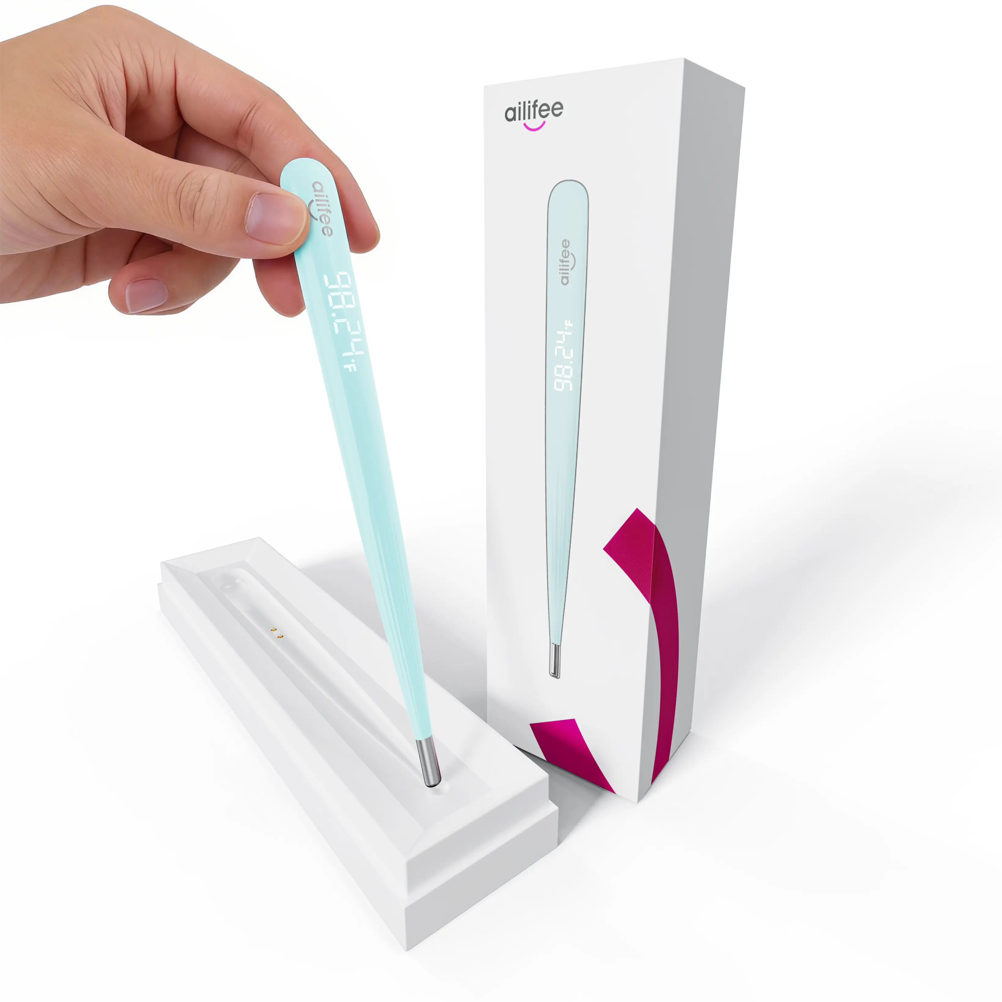 Digital Thermometer for Adults and Kids, Fast Reading Digital Thermometer with LED Display, Medical Grade Rechargeable Oral Thermometer for Adults with Portable Charging Case and Fever Alarm Healthcare