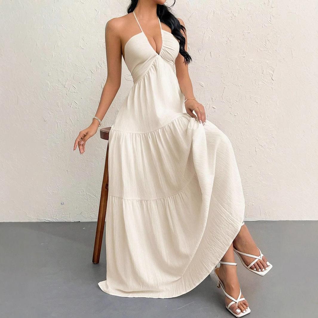 Women’s plain dress, summer clothes for women, casual basic loose-fit sleeveless dress for beach holidays, ladies’ summer clothing, women’s clothing, womenswear, party dresses, minimalist A-line dress