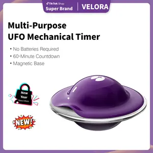 UFO Mechanical Timer No Batteries Required 60-Minute Countdown Magnetic Base Multi-Purpose Kitchen Study Classroom Timer Modern Durable Stylish Design