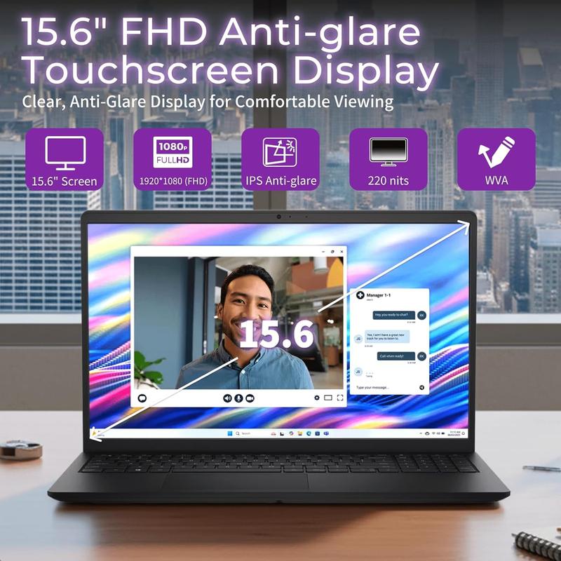 Dell Inspiron 15 Touchscreen Laptop | Intel 10-Core i7-1355U | Intel UHD Graphics | 15.6" FHD Anti-Glare Display | Windows 11 Pro | Copilot-AI | Wi-Fi 6 |  w/Accessories | 16GB RAM, 1TB SSD