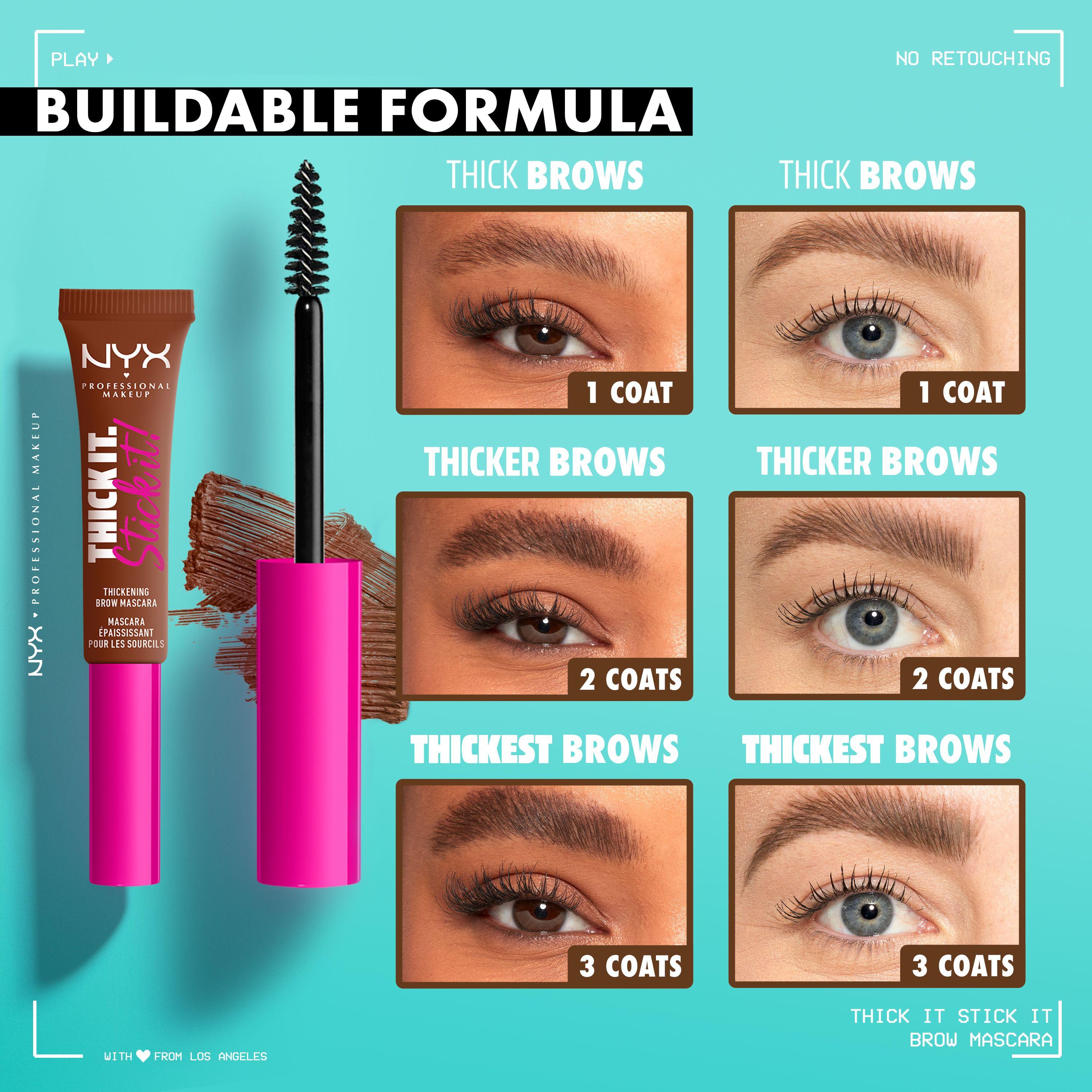 Thick It Stick It Thickening Brow Mascara, Eyebrow Gel, NYX Professional Makeup