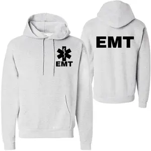 EMT Hoodie Emergency Medical Technician First Responder AMBU Double Sided Hooded Sweatshirt