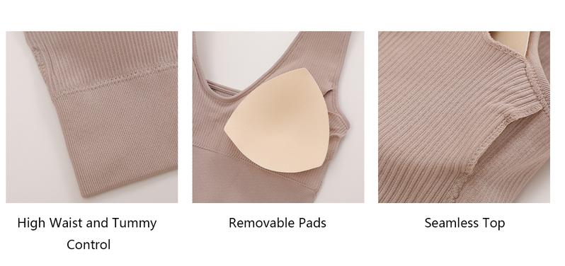 Solid Seamless Crop Sports Top & High Waist Shorts Set Workout Gym Yoga Snatched Body Sports Outfits Clothing for Women Tummy Control Hip Lift