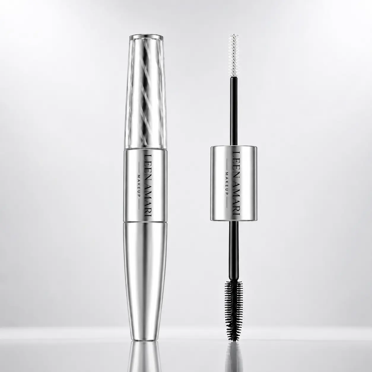 LEEN AMARI Waterproof Dual-Ended Mascara - Bold Black Duo (Black Mascara + White Primer Gel Tube), Smudge-Resistant, All-Day Wear, Volumizing Lift, Lifting & Defining, All Skin Types, 2-Step Longer-Looking Lashes for Daily Makeup, Bridal Looks Cosmetic